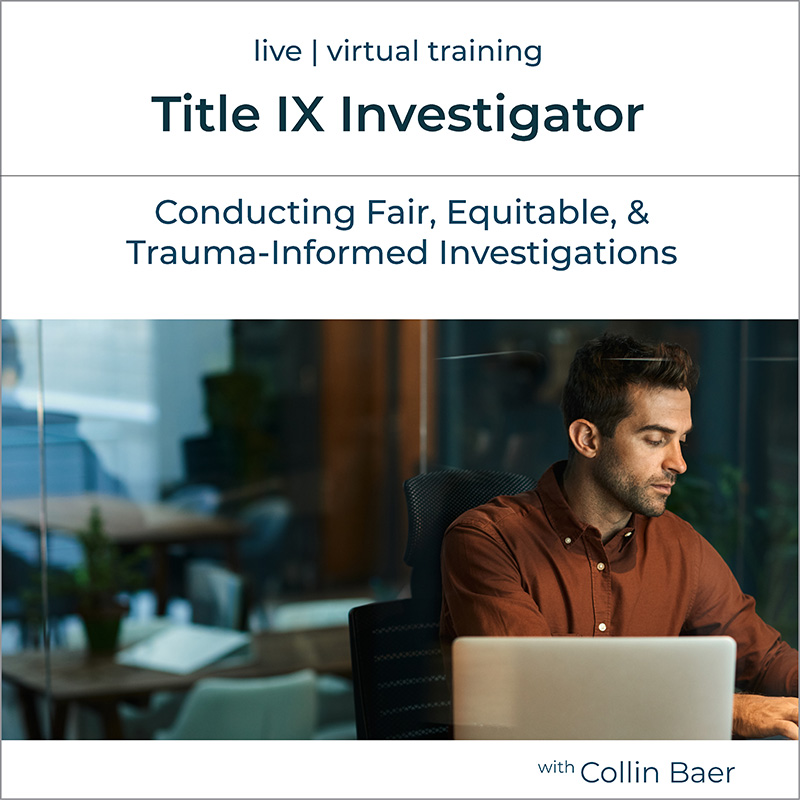 Title IX Investigator training graphic