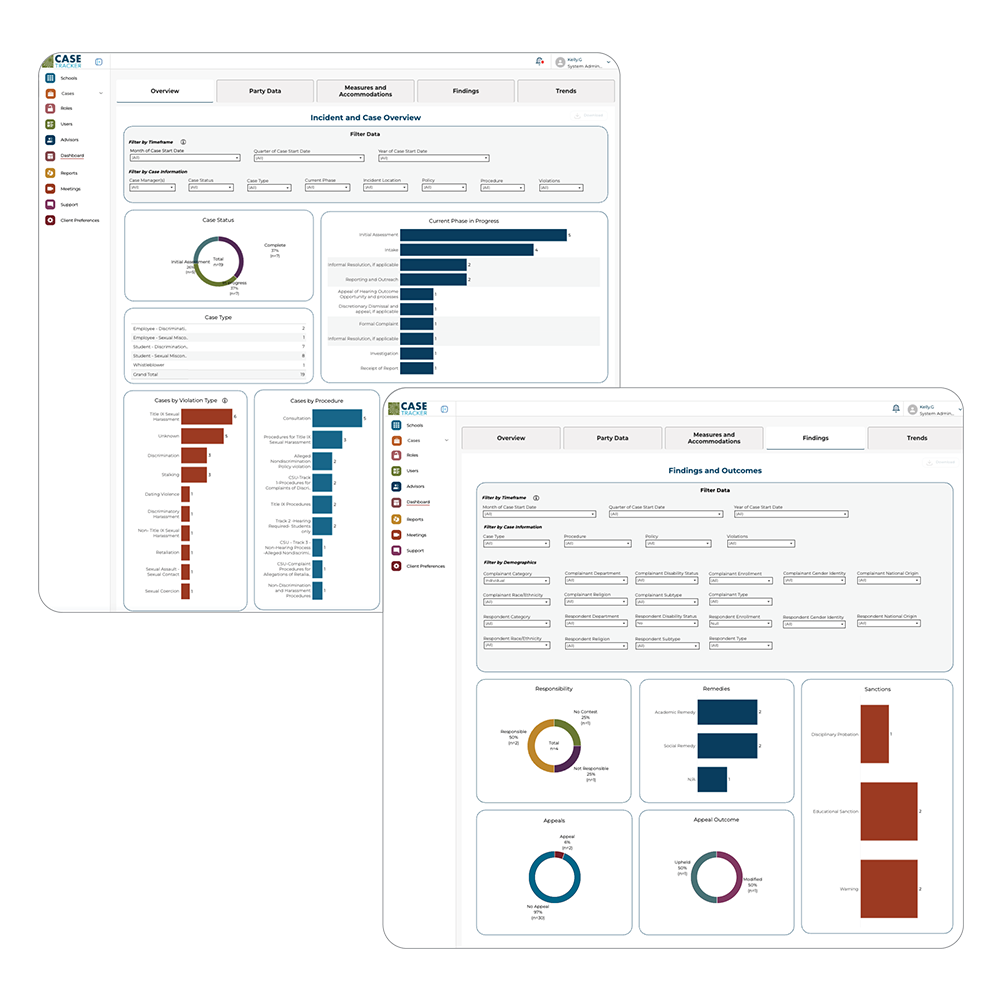 case management software screenshots
