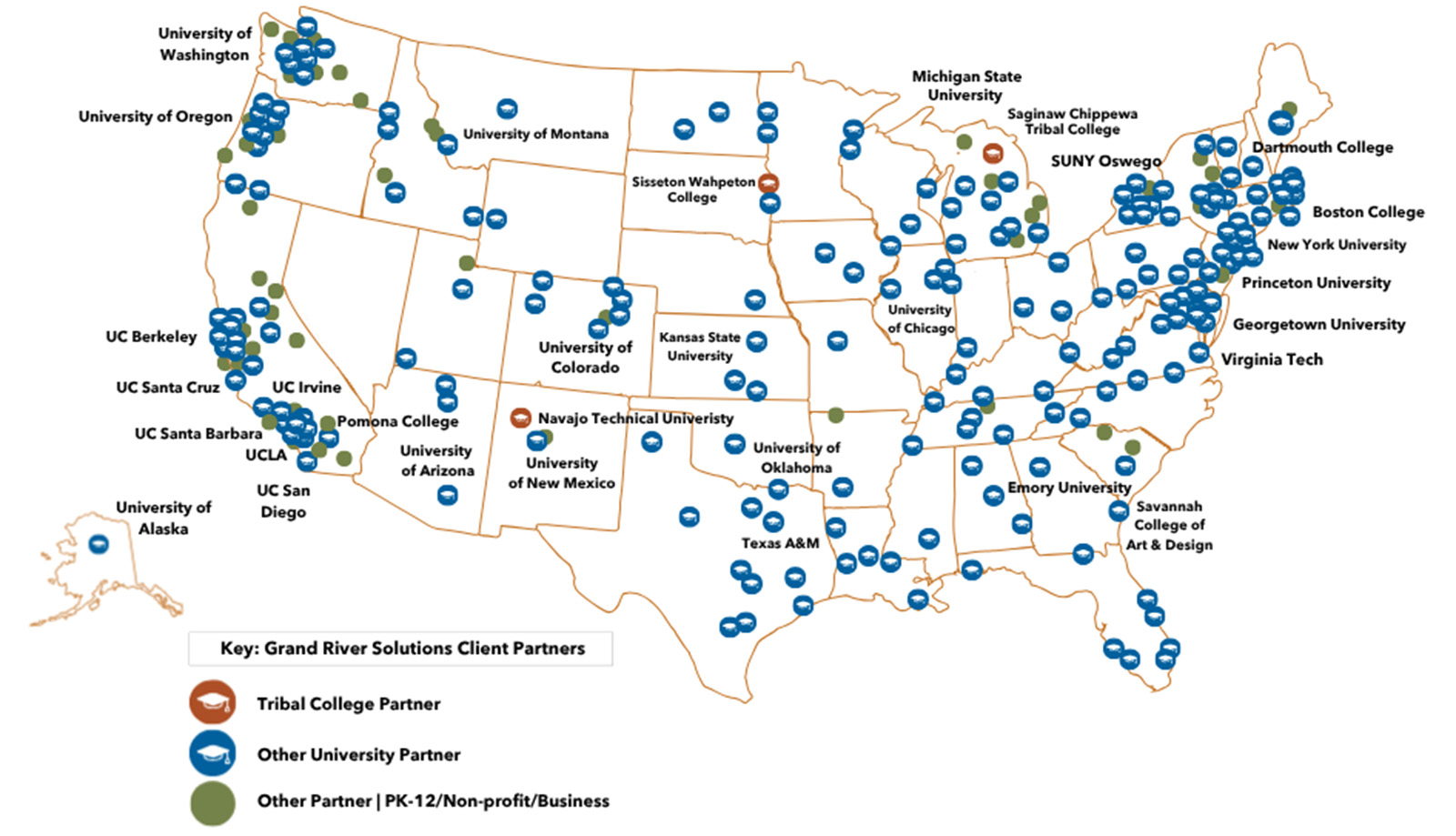Tribal college clients map